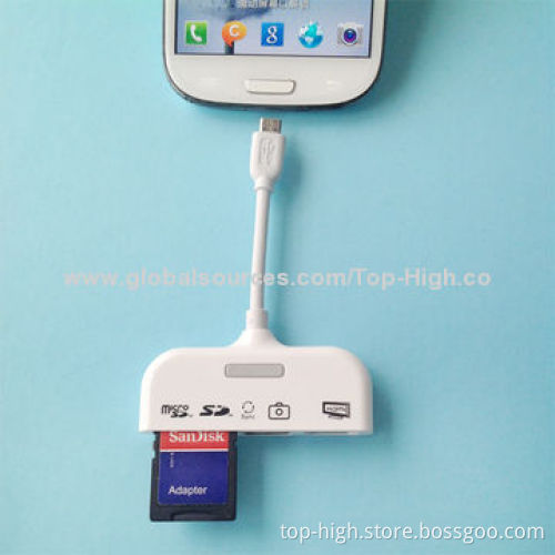 Micro 5pin/11pin MHL to HDMI converter cable, with SD/TF/USB and micro USB charging port, patent